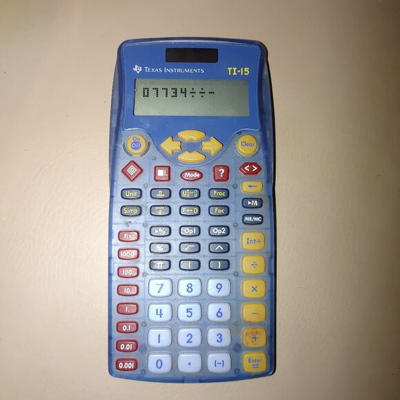 Calculator Texas Instruments TI-15 See Through Blue Explorer Scientific Cover - Picture 7 of 9